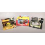 Three boxed Corgi diecast model vehicles; Chitty Chitty Bang Bang, James Bond GoldenEye Aston Martin