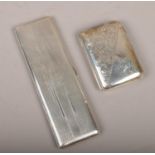 Two silver cigarette cases to include large slender example assayed Birmingham 1933 by Northern
