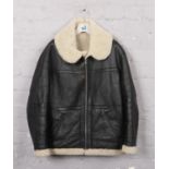A leather flying jacket with wool liner.