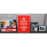 A Keep Calm and Carry on poster, advertising Winston cigarettes tin sign, Star Trek picture and
