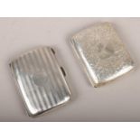 Two silver cigarette cases to include assayed Birmingham 1919 by William Hair Haseler example, 163g.