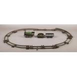 An Hornby O Gauge Tinplate clockwork Type 20 Train and track