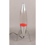 A chrome effect Lunar Lava Lamp (approx 49 cm height)