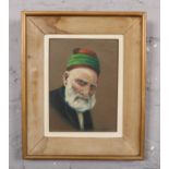 E. Barseghian, A framed oil on board of an Eastern gentleman. (23cm x 17cm).