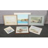 A collection of coastal landscape watercolours, to include J Spurr, M Jenkinson, R Pickup etc.