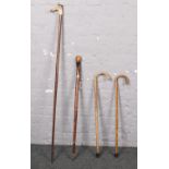 A group of walking canes.