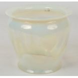 A Victorian vaseline glass oil lamp shade, 15cm, bottom diameter 12.5cm. Good condition. No chips or