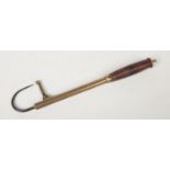 A 19th century telescopic fishing gaff, signed Pape, Newcastle. Brass and steel and having turned