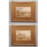William Henry Pigott (1810-1901) pair of gilt framed watercolours. Highland landscapes, one with