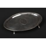 A George III silver lozenge shaped teapot stand by Henry Chawner. With engraved vermicelli border