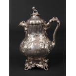 A 19th century American coin silver cream jug by Eoff & Shepherd for Ball, Black & Co. New York.