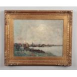 Jacob Henricus Maris (Dutch 1837-1899) gilt framed oil on panel. Coastal scene, signed, 30cm x 40cm.