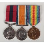 A trio of World War I medals awarded to 27044 W. O. CL. 2. W. H. Baker. Yorks. L. I. War medal,