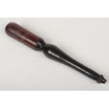 A Victorian turned and painted hardwood Special Constabulary truncheon. With red ground head