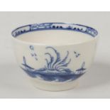 A rare Caughley toy ware slop bowl. Painted in underglaze blue with the island pattern . S mark c.