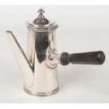 A Victorian old Sheffield plate chocolate pot by J. Casses & Co with octagonal hardwood handle.
