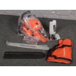 A boxed and unused Woodstorm chainsaw. Model WS-5.2 Length of blade 50cm.