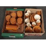 A box of Hornsea Pottery 'Saffron' dinner wares, cups, plates, bowls, storage jars