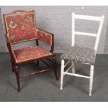 A painted Bentwood chair & Edwardian Bedroom Chair