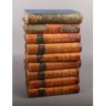 Nine Victorian leather bound volumes of Strand Magazine 1891-1895
