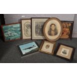 A collection of vintage paintings, prints & photographs