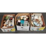 Three boxes of miscellaneous mainly ceramics, Royal Doulton, Aynsley, Royal Adderley examples