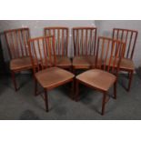 A set of 6 teak G Plan style dining chairs.