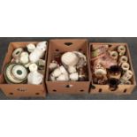 Three boxes of miscellaneous, mainly ceramics, plates, dishes etc