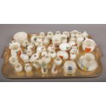 A tray of Goss crested china, approximately 50 pieces.