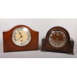 A George V oak cased Garrard 8 day Westminster mantel clock with platform escapement. Along with