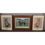 Max Brandrett framed limited edition horse racing print, titled photo finish, signed. Along with a