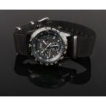 A gentleman's Timex Chrono Alarm chronograph watch on nato strap. Not running.