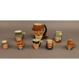 A collection of Beswick, Staffordshire, Sandland ware character mugs Beswick character mug has