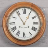 A walnut cased 8 day school clock. With painted dial having Roman numeral markers and signed Seth