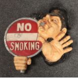 A composite 'NO Smoking' stop sign. Provenance; Lathom Hall Liverpool.
