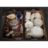 Two boxes of miscellaneous, Johnson Brothers 'Eternal Beau' dinner wares, plates, bowls, jug,