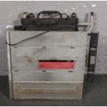 An electric table saw.