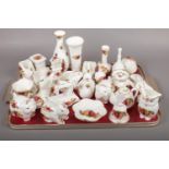 A collection of Fine Bone China 'Cottage Rose', vases, pin dishes, trinkets etc