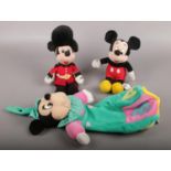 Three Disney Mickey Mouse & Minnie Mouse soft toys