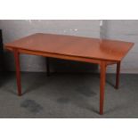 A teak g-plan extending dining table, 160cm x 90cm. Table not stamped.