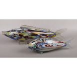 Two Murano glass fish (approx 56 cm length)