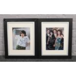 Two framed signed photograghs; one signed by the cast of Will & Grace, the other by Nikki Blonsky
