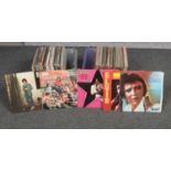 Two boxes of vinyl long play record albums & 45 rpm's. Billy Joel, Cat Steven's, Classic Rock