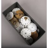 A tray of pocket watch movements to include Waltham etc.