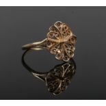 A 9ct gold filigree panel ring, 1.4 grams, size P.