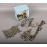 A box of eastern white metal jewellery to include bangles etc.