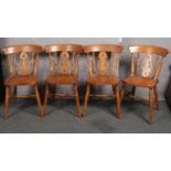 Four Oak kitchen chairs