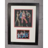 A framed Abba display, autographed by all four members of the band.