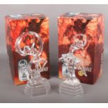 Two boxed Royal Crystal Rock Crystal & Dance glass figures.