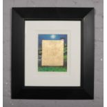 A framed limited edition Mackenzie Thorpe signed print, Golden Sheep, with Washington Green blind